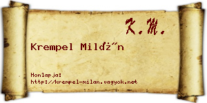 Krempel Milán névjegykártya